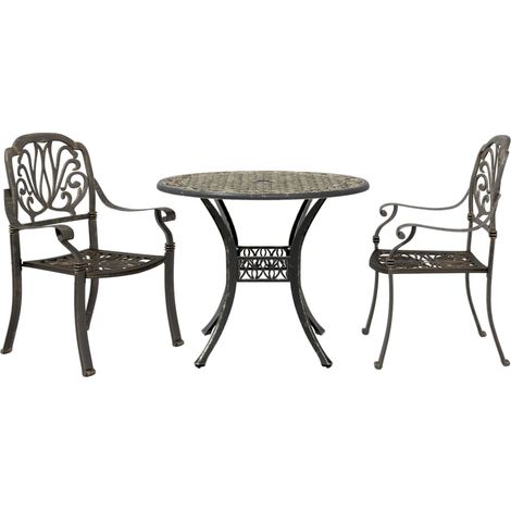 Maison Exclusive - Set da Bistrò 3 pz Bronzo in Alluminio Pressofuso