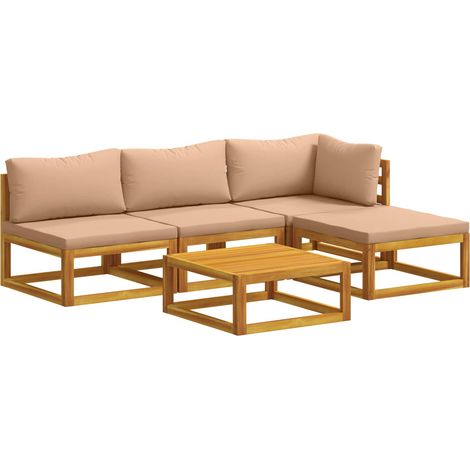 Sofa-Set 5 stk. Natur Massivholz Akazie vidaXL (1/5)