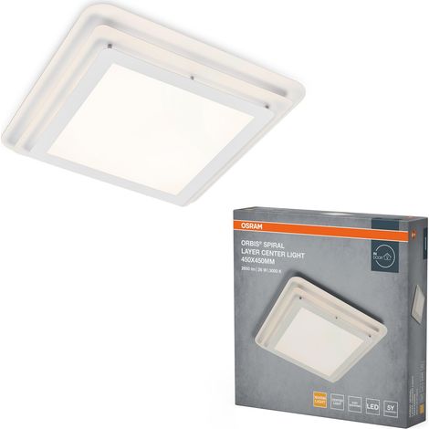 Plafonnier LED ORBIS SPIRAL LAYER CL 45X45cm, blanc, 26W, 3000lm (1/5)