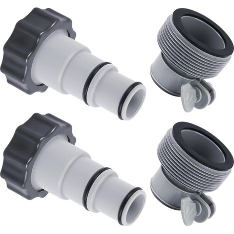 Adaptateur Tuyau Piscine, Adaptateur de Tuyau de Piscine avec Filetage Interne, Raccord Tuyaus Piscines, Accessoires de Piscines pour Tuyaus Piscine Diamètre 32 et 38 mm (B) (1/5)