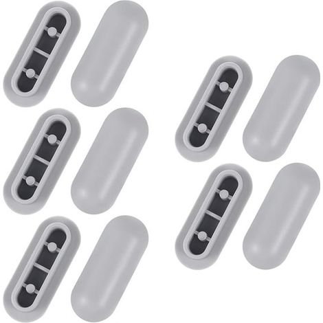Ensemble de 10 pièces - 4,5 x 2 x 1,5 cm - Gris - Protège-sièges de toilettes - Protège-sièges antidérapants - Accessoires pour toilettes (1/5)