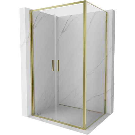 Mexen Exo Duschkabine schwenkbar 70 x 110 cm, transparent, gold - 814-070-110-50-00