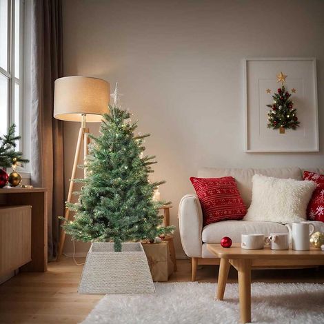 Weihnachtsbaumkragen Weiß 70 x 70 x 28 cm Wasserhyazinthe