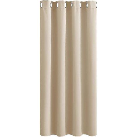 Rideau à œillets - Rideau occultant thermique isolant pour fenêtres, idéal pour assombrir la pièce et réduire le bruit. (1/3)