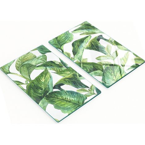 Tablas decorativas multifuncionales de cocina con hojas de vidrio templado, 2x30x52 cm.