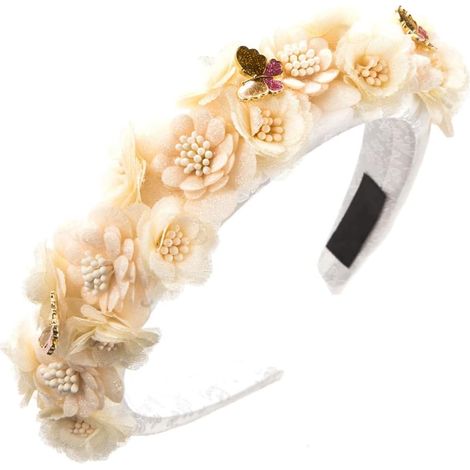 Bandeaux à fleurs pour femme - Fleur et papillon - Pour fête de mariage - Guirlande florale - Couronne de cheveux (1/5)
