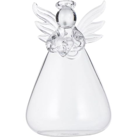 Vase suspendu en verre borosilicate forme d'ange, transparent, au design original et délicat, idéal (1/5)