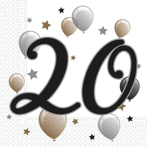 Papierservietten mit Luftballonmotiv – 20 Stück, 33 x 33 cm