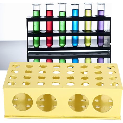 Portoir de laboratoire en acier inoxydable pour tubes à essai, support multi-trous (1/4)
