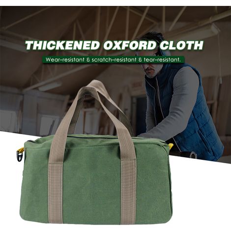 Bolsa de herramientas PENGGONG grande, gruesa, resistente al desgaste, multifuncional y portátil, gran capacidad (14 pulgadas), lona, verde militar, 168