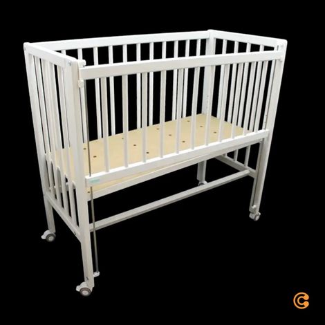 [NEUWERTIG] B-Ware Ti Ssi Beistellbett Stubenwagen Sophie Babybett Gitterbett Weiß Buchenholz Rollen
