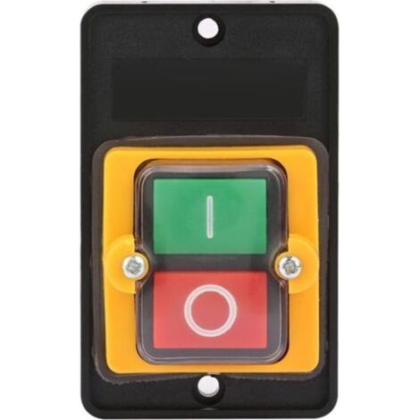 Commutateur à Bouton Poussoir, AC220V / 380V 10A Bouton Poussoir Étanche Interrupteur Sécurité Interrupteur à Bouton-Poussoir ON/OFF pour Machines Textiles d'Équipement Mécanique (1/5)