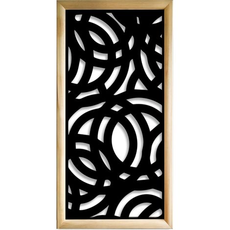 CERCHI LARGE - Modules décoratifs en bois et PVC - Couleur : noir - Dimension : 47x94 cm