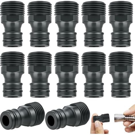 12 Pièce Raccords de Tuyau d'Arrosage, Raccord Connecteur Arrosage Filetage Extérieur G1/2 Rapide pour Robinet Adapateur d'Arrosage (20Mm) -