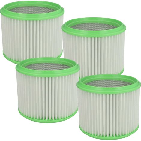 vhbw 4x Faltenfilter kompatibel mit Gisowatt Aquamatic Sintesi Elle, Aquamatic Valy Elle, Aquamatic Valy XL Staubsauger - Patronenfilter, Grün Weiß