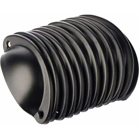 12 Vintage Shell Handles for Drawers, Cabinets, and Kitchen Furniture, Curved Iron Retro Cupboard Door Knobs, 8.2 cm x 3.5 cm, Black (1/5)
