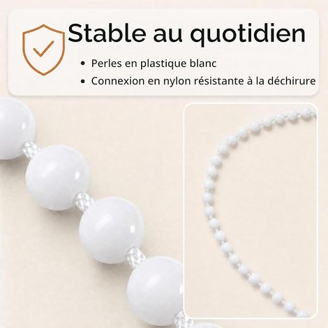 Blind chain, length: 200 cm, colour: white, 4.5 x 6 mm, blind chain, roman blind (1/4)
