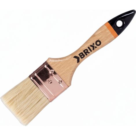 Pennellessa triplex 15×30 mm in setola bionda extra con ghiera ramata e manico in legno brixo 092705