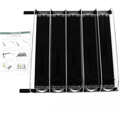 Distributeur de boissons pour réfrigérateur 15 pouces, largeur Ajustable, étanche, canette de Soda à poussée automatique pour bière, noir, 5 pièces