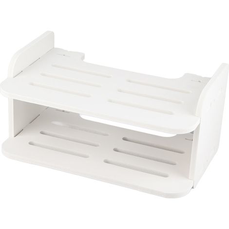Étagère de rangement pour décodeur, sans perçage, avec cloison décorative et coins arrondis anti-collision. (1/5)