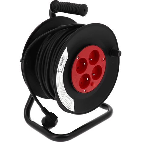 Enrouleur 4 prises - Câble vinyl 25 m