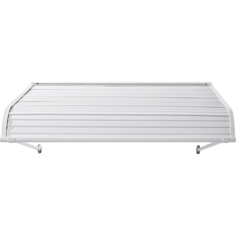 Mophorn Pensilina per finestra e porta da 1219 x 1066 mm, tettoia per ingresso in lega di alluminio resistente alla corrosione,ideale per patio esterno,offre protezione da pioggia, neve e raggi solari (1/5)