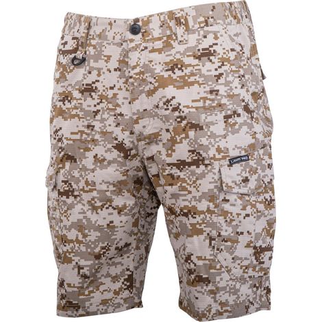 Pantalones cortos beige con estampado de camuflaje pixelado, talla "S", CE, lahti
