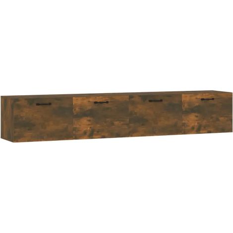 Set di 2 armadietti da parete pratici stoccaggio design moderno design elegante 100 x 36,5 x 35 cm in legno rovere fumo 020055216