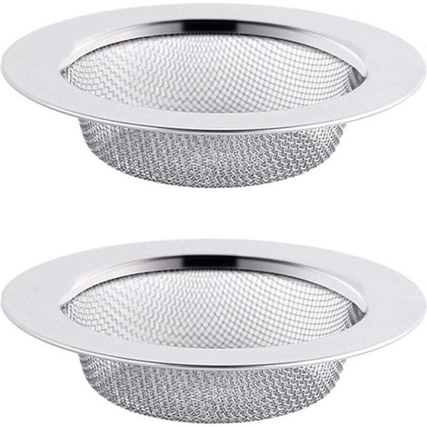 Juego de 2 coladores de fregadero de acero inoxidable, colador de desagüe de 7,7 cm, colador de fregadero, colador de fregadero de cocina (1/4)