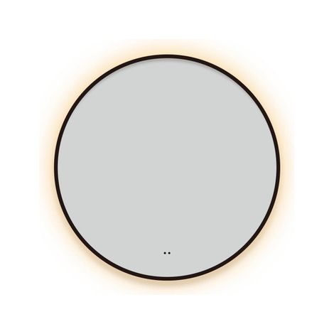 FugaFlow Eccelente Arredo Miroir avec éclairage rond diamètre 60cm avec éclairage LED indirect avec chauffe miroir et interrupteur infrarouge noir mat (1/4)