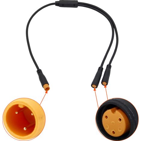 Câble adaptateur étanche M8 pour connexion d'extension étanche 2, 3, 4 et 5 broches mâle-femelle-femelle-mâle-mâle - 3 broches mâle vers 2 broches femelle