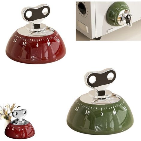 Confezione da 2 timer da cucina, timer per cucinare, timer analogico per cucinare, timer magnetico da cucina per cucinare, per anziani, con allarme forte e dimensioni compatte, anche per G (1/5)