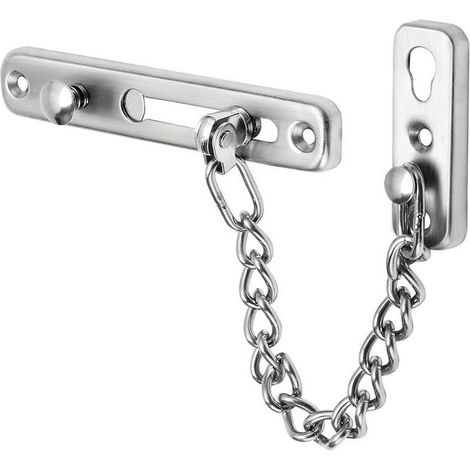 Chaîne de sécurité pour portes étroites, limiteur de porte à ressort, verrou antivol à vis pour portes intérieures, acier inoxydable (1/5)