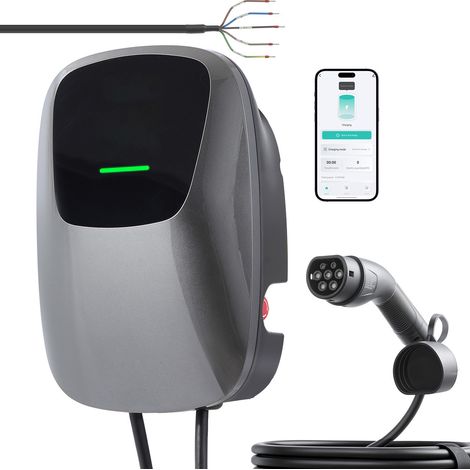 Mophorn Wallbox E-Auto-Ladestation 11 kW Dreiphasig 400 V Typ 2 7,5 m IP65, Ladegerät für Elektrofahrzeuge und Plug-in-Hybride, Intelligentes Ladegerät mit App-Steuerung und Digitalanzeige (1/5)