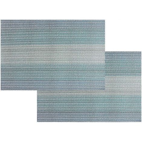 Lot de 6 sets de table pour la cuisine, en vinyle tissé antidérapant, 6 bleus (1/4)