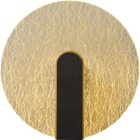– Applique murale intérieure vintage – Abat-jour acrylique doré – Lampe LED ronde pour salon, chambre, escalier – Lumière trichromatique (1/5)