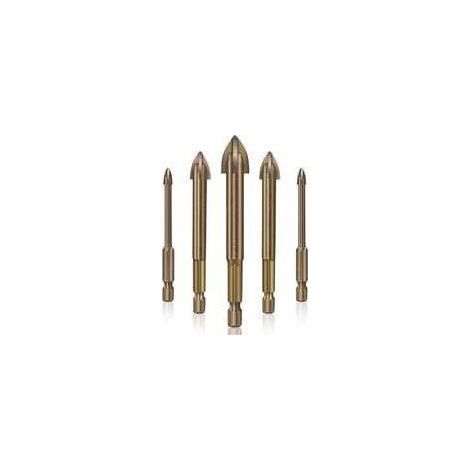 Jeu de 5 forets pour carrelage, verre et céramique, outil de perçage universel et performant (1/4)