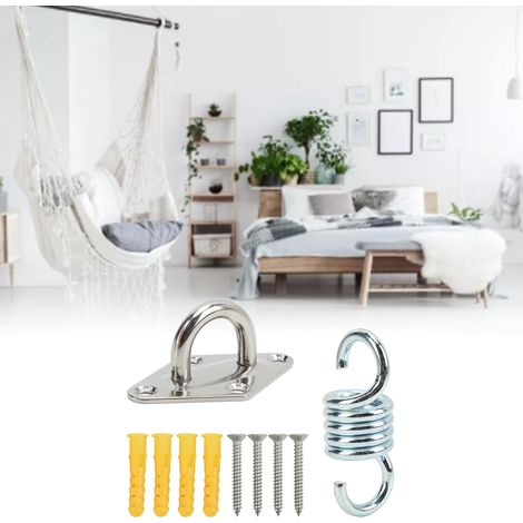 Kit de Suspension au Plafond en Acier Inoxydable pour Hamac de Yoga - Support Crochet Portée 250kg (1/5)