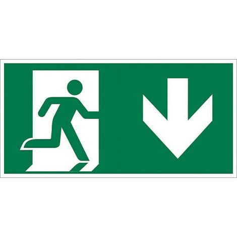 Adhésif pour éclairage de secours avec flèche vers le bas 200x75mm (1/2)