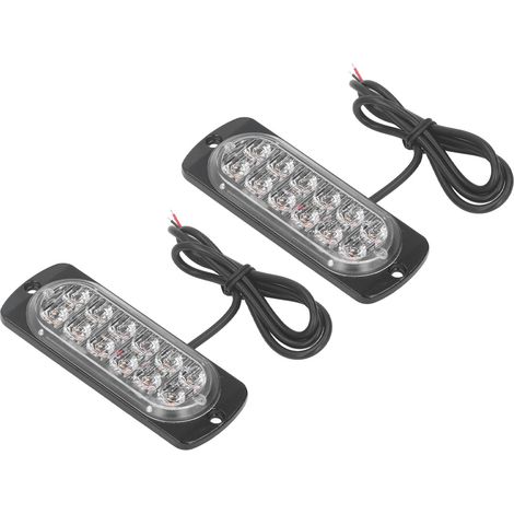 Stück LKW-Seitenwarnleuchten, 12 helle Hochleistungs-LED-Blitzleuchten, 36 W, 12–24 V, blaue Warnleuchten (1/5)