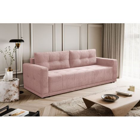 Lusso Sofa mit Schlaffunktion und Bettzeugcontainer Rosa (1/5)