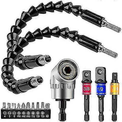 Rallonge magnétique pour tournevis à tête hexagonale, embout de connexion pour perceuse électrique + 105 tournevis à angle droit, embout de perçage, douille hexagonale (1/5)