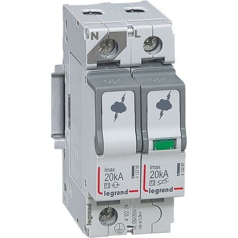 Legrand – Parafoudre 1P+N type 2 débrochable – Courant max 20 kA – Indicateur d'état – Protection tableau électrique