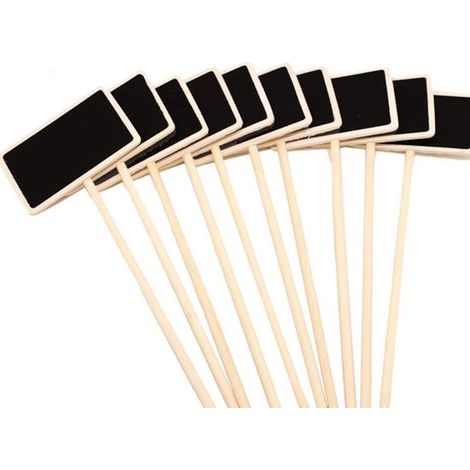 Set di 10 etichette in tessuto per piante con effetto lavagna, cartellini prezzo per fioristi, segnapiante, etichette in legno, 4 x 6,5 x 1 cm, per uso interno (1/5)