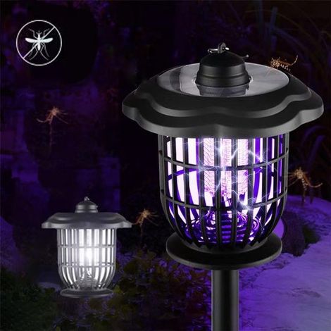 Solarbetriebene LED Außenleuchte mit integriertem Moskitonetz, weiße Kombination für die Gartenbeleuchtung und wiederaufladbare UV Mückenabwehrla (1/5)