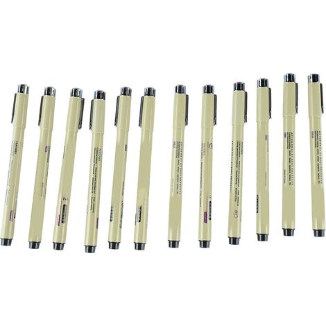 12 stylos à pointe fine imperméables, séchage rapide, écriture fluide, bec en nylon, avec clip, pour dessin et croquis (1/5)