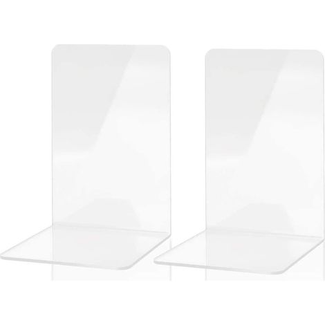 Serre-livres en acrylique transparent, bande de rangement antidérapante pour bureau (1/2)