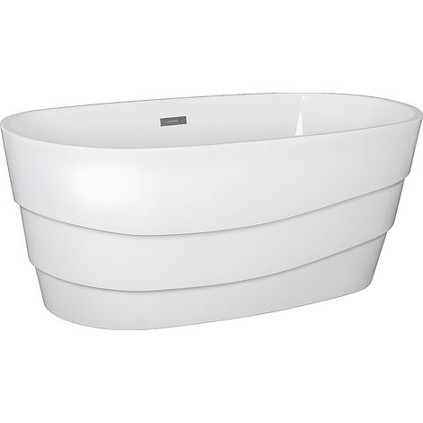 Vasca da bagno freestanding - 200L - 150x72x58 cm - Bianco - Acrilico - DOMINIKA (1/4)