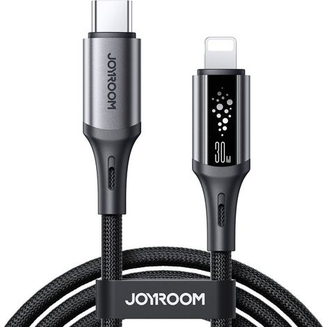 Câble de charge rapide Joyroom S-A60 USB-C vers Lightning 30 W - 1,2 m, noir