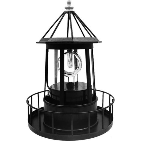 Jardin Extérieur De Lumières Solaires,Phare énergie Solaire,Lumières Solaires LED Phare Lampe Rotative 360 Degrés,Tours Fumée Décoratives Imperméables Pour Jardin Patio Yard Pelouse Maison Extérieure- (1/5)